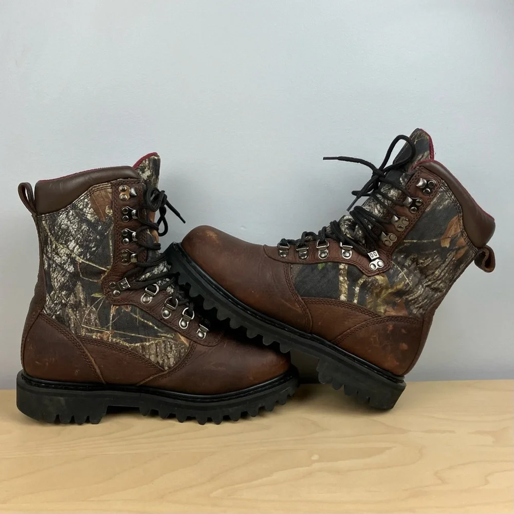 Cabelas Youth Size 6 M Iron Ridge GTX Insulated Camo Brown Leather Hunting Boots